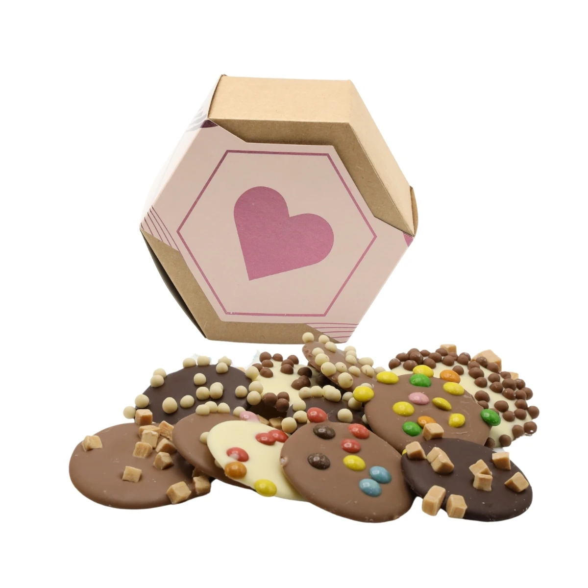 Hexagon cadeau doosje met hartje